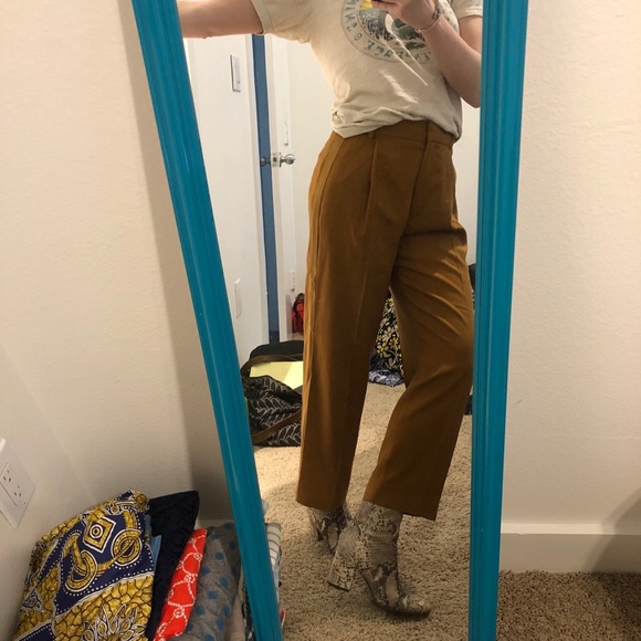J. Crew mustard cropped wide leg trousers - Picture 8 of 8